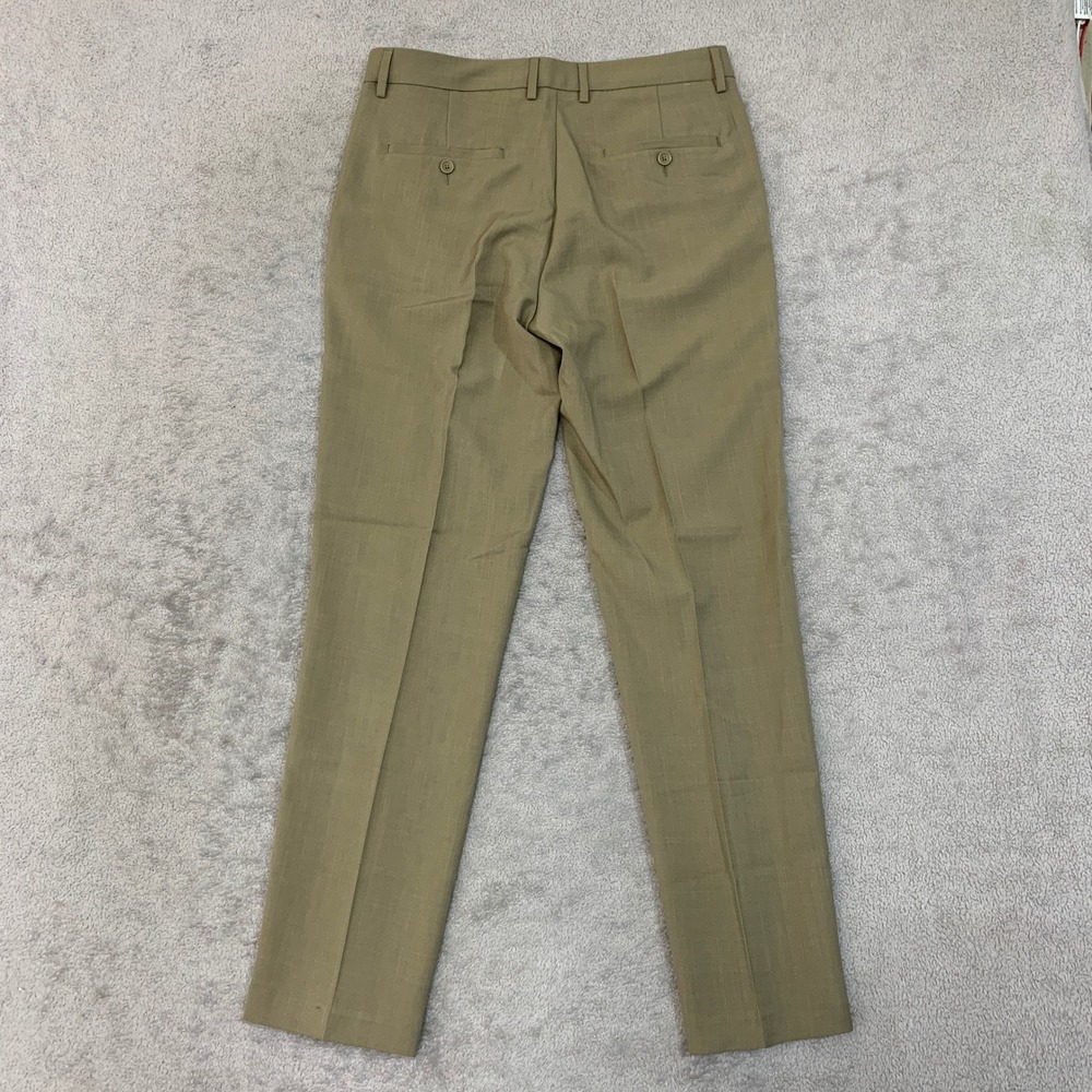 NWT Haggar Men's 32x32 Tan Straight Fit Dress Pants Polyester Stretch - Picture 6 of 12